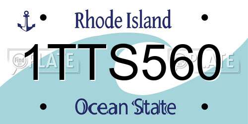 1TTS560 Rhode Island License Plate