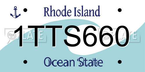 1TTS660 Rhode Island License Plate