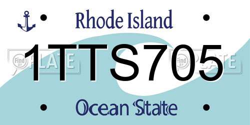 1TTS705 Rhode Island License Plate