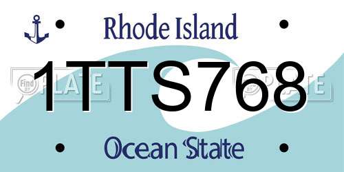 1TTS768 Rhode Island License Plate