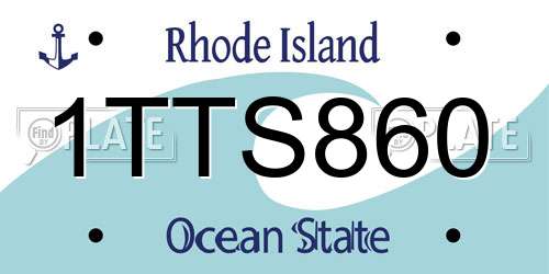 1TTS860 Rhode Island License Plate