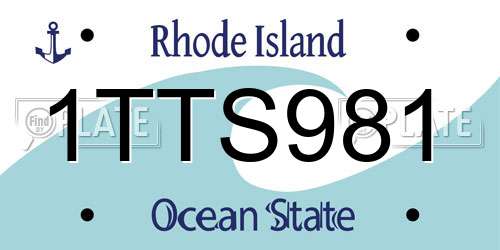 1TTS981 Rhode Island License Plate