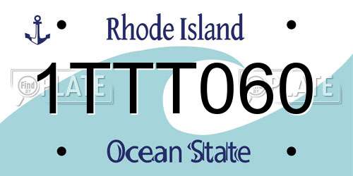 1TTT060 Rhode Island License Plate