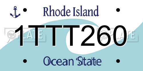 1TTT260 Rhode Island License Plate