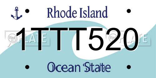 1TTT520 Rhode Island License Plate