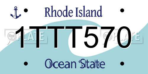 1TTT570 Rhode Island License Plate