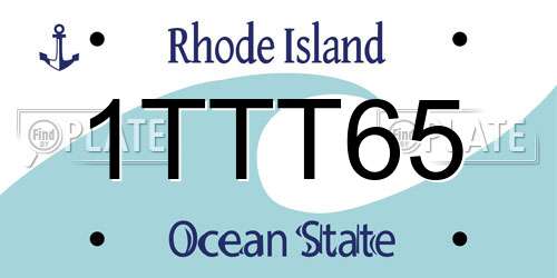 1TTT65 Rhode Island License Plate