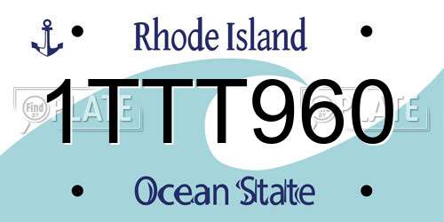 1TTT960 Rhode Island License Plate