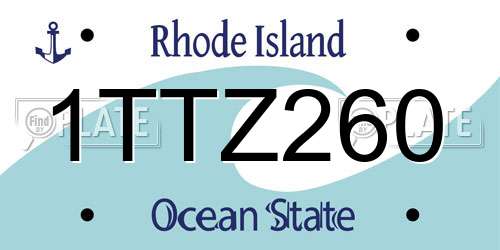 1TTZ260 Rhode Island License Plate