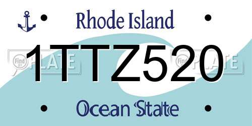 1TTZ520 Rhode Island License Plate