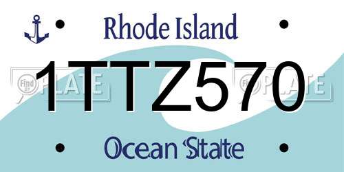 1TTZ570 Rhode Island License Plate