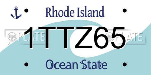 1TTZ65 Rhode Island License Plate