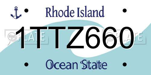 1TTZ660 Rhode Island License Plate
