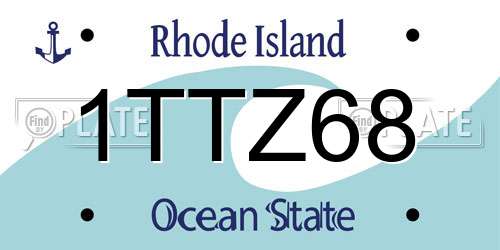 1TTZ68 Rhode Island License Plate