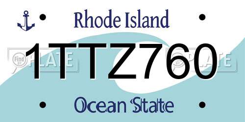 1TTZ760 Rhode Island License Plate