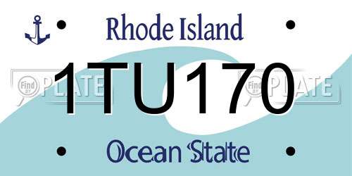1TU170 Rhode Island License Plate