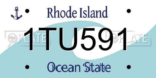 1TU591 Rhode Island License Plate
