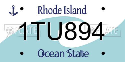 1TU894 Rhode Island License Plate