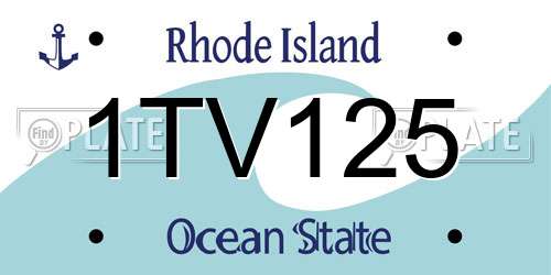 1TV125 Rhode Island License Plate