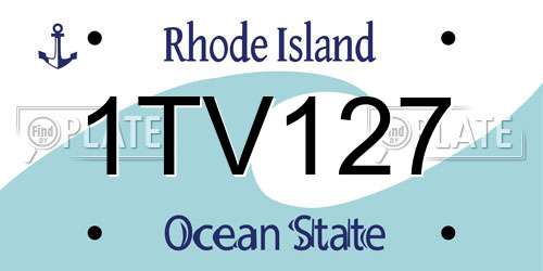 1TV127 Rhode Island License Plate