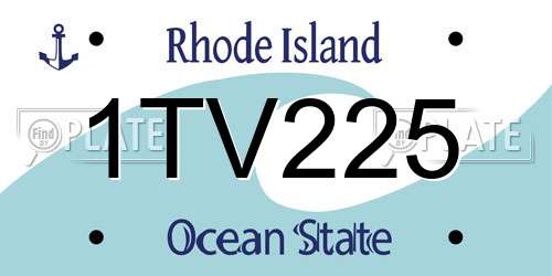 1TV225 Rhode Island License Plate