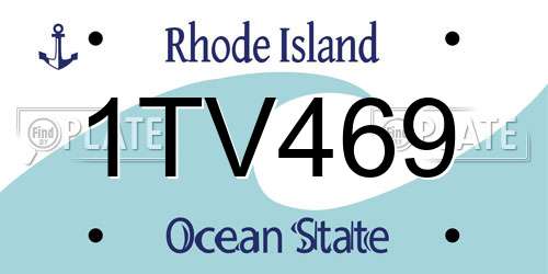 1TV469 Rhode Island License Plate
