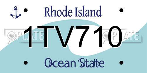 1TV710 Rhode Island License Plate