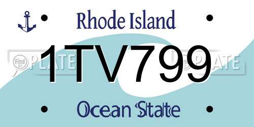 1TV799 Rhode Island License Plate
