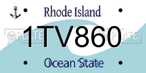 1TV860 Rhode Island License Plate