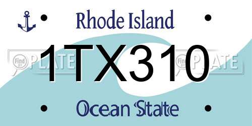 1TX310 Rhode Island License Plate