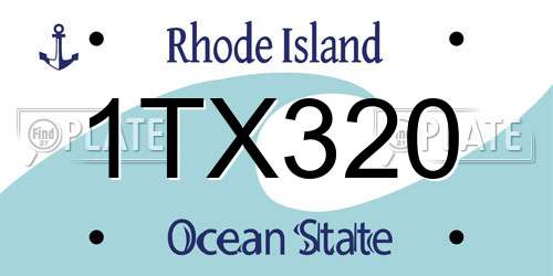 1TX320 Rhode Island License Plate