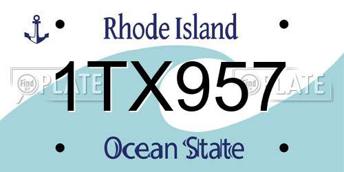 1TX957 Rhode Island License Plate