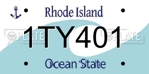 1TY401 Rhode Island License Plate