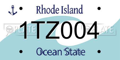 1TZ004 Rhode Island License Plate