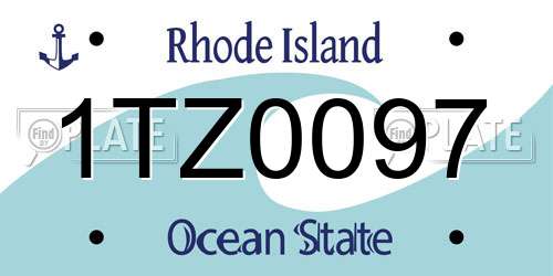 1TZ0097 Rhode Island License Plate