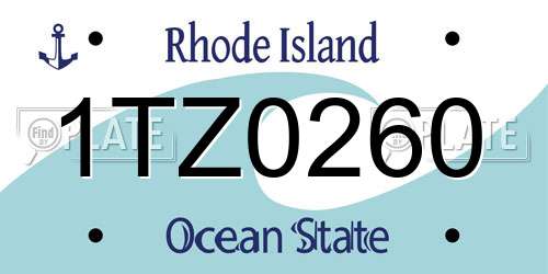 1TZ0260 Rhode Island License Plate