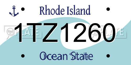 1TZ1260 Rhode Island License Plate