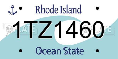 1TZ1460 Rhode Island License Plate