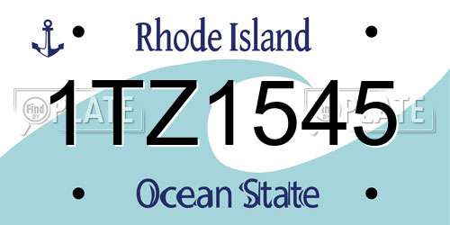 1TZ1545 Rhode Island License Plate