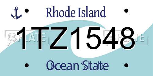 1TZ1548 Rhode Island License Plate