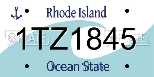 1TZ1845 Rhode Island License Plate