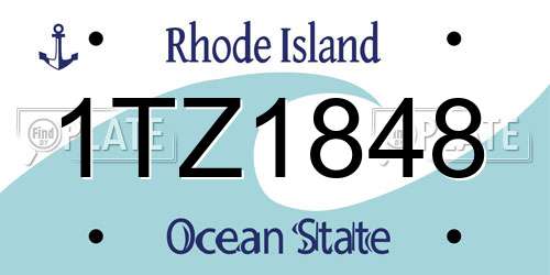 1TZ1848 Rhode Island License Plate