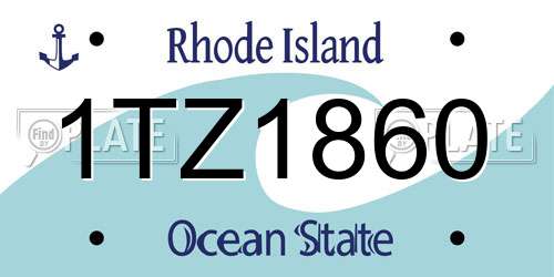 1TZ1860 Rhode Island License Plate