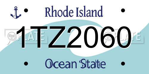 1TZ2060 Rhode Island License Plate