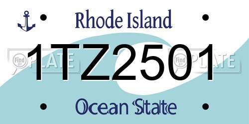 1TZ2501 Rhode Island License Plate
