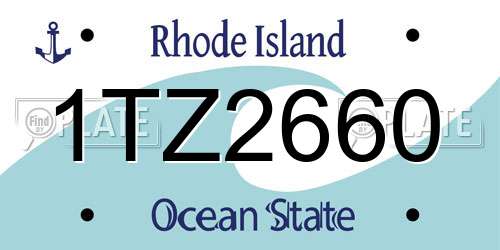 1TZ2660 Rhode Island License Plate