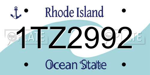 1TZ2992 Rhode Island License Plate