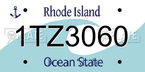 1TZ3060 Rhode Island License Plate