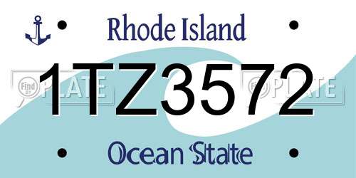 1TZ3572 Rhode Island License Plate
