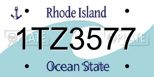 1TZ3577 Rhode Island License Plate